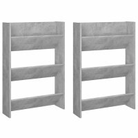 vidaXL Wand-Schuhschränke 2 Stk. Betongrau 60x18x90...