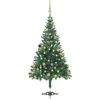 vidaXL Künstlicher Weihnachtsbaum mit LEDs & Kugeln 180 cm 564 Zweige