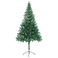 vidaXL K&uuml;nstlicher Weihnachtsbaum mit LEDs &amp; Kugeln 180 cm 564 Zweige