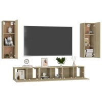 vidaXL 5-tlg. TV-Schrank-Set Sonoma-Eiche Holzwerkstoff