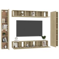 vidaXL 10-tlg. TV-Schrank-Set Sonoma-Eiche Holzwerkstoff