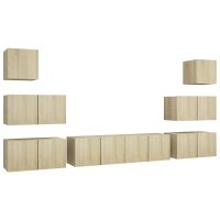 vidaXL 8-tlg. TV-Schrank-Set Sonoma-Eiche Holzwerkstoff