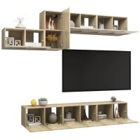 vidaXL 7-tlg. TV-Schrank-Set Sonoma-Eiche Holzwerkstoff