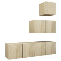 vidaXL 4-tlg. TV-Schrank-Set Sonoma-Eiche Holzwerkstoff