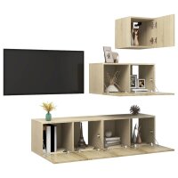 vidaXL 4-tlg. TV-Schrank-Set Sonoma-Eiche Holzwerkstoff