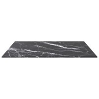 vidaXL Tischplatte Schwarz 60x60 cm 6 mm Hartglas in Marmoroptik