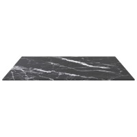 vidaXL Tischplatte Schwarz 70x70 cm 6 mm Hartglas in Marmoroptik