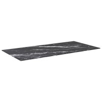 vidaXL Tischplatte Schwarz 100x50 cm 6 mm Hartglas in Marmoroptik