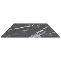 vidaXL Tischplatte Schwarz 100x50 cm 6 mm Hartglas in Marmoroptik