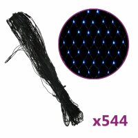 vidaXL Weihnachts-Lichternetz Blau 4x4 m 544 LEDs Indoor Outdoor