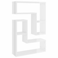 vidaXL Wandregale 2 Stk. Hochglanz-Weiß 50x15x50 cm...