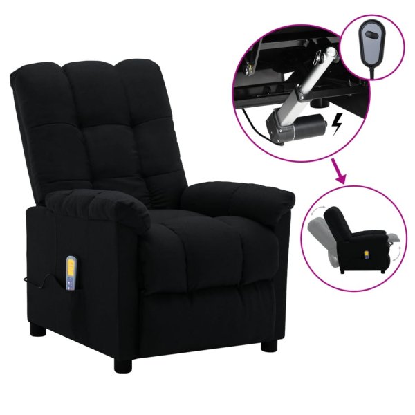 vidaXL Massagesessel Elektrisch Schwarz Stoff