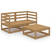 vidaXL 3-tlg. Garten-Lounge-Set Honigbraun Massivholz Kiefer