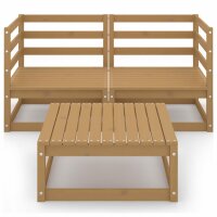 vidaXL 3-tlg. Garten-Lounge-Set Honigbraun Massivholz Kiefer