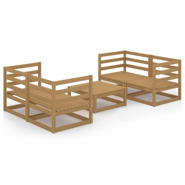 vidaXL 5-tlg. Garten-Lounge-Set Honigbraun Massivholz Kiefer