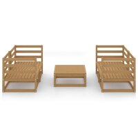 vidaXL 5-tlg. Garten-Lounge-Set Honigbraun Massivholz Kiefer