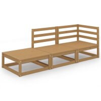 vidaXL 3-tlg. Garten-Lounge-Set Honigbraun Massivholz Kiefer