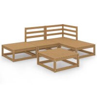 WOWONA 5-tlg. Garten-Lounge-Set Honigbraun Massivholz Kiefer