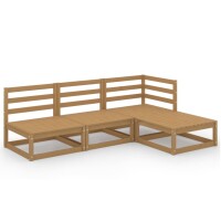 vidaXL 4-tlg. Garten-Lounge-Set Honigbraun Massivholz Kiefer