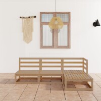 vidaXL 4-tlg. Garten-Lounge-Set Honigbraun Massivholz Kiefer