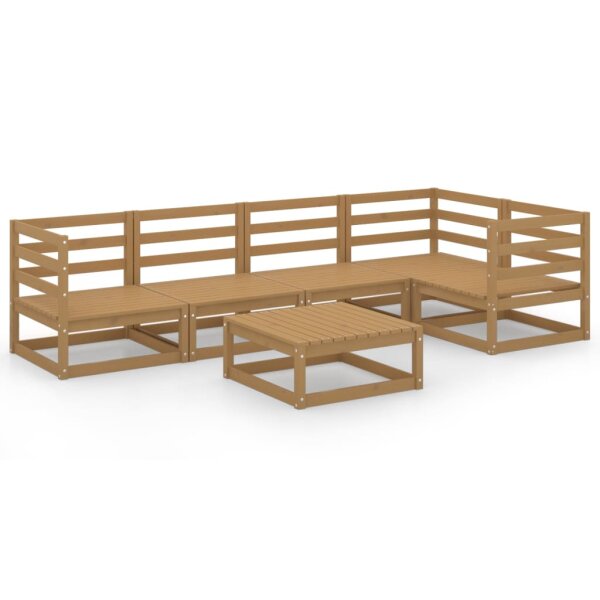 vidaXL 6-tlg. Garten-Lounge-Set Honigbraun Massivholz Kiefer