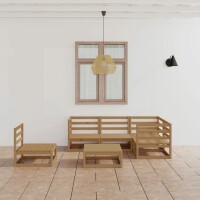 vidaXL 6-tlg. Garten-Lounge-Set Honigbraun Massivholz Kiefer