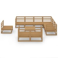 WOWONA 10-tlg. Garten-Lounge-Set Honigbraun Massivholz Kiefer