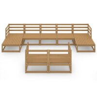 vidaXL 9-tlg. Garten-Lounge-Set Massivholz Kiefer