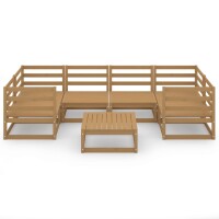 vidaXL 7-tlg. Garten-Lounge-Set Massivholz Kiefer