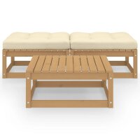 vidaXL 3-tlg. Garten-Lounge-Set mit Kissen Massivholz Kiefer