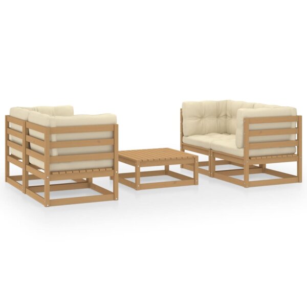 vidaXL 5-tlg. Garten-Lounge-Set mit Kissen Kiefer Massivholz