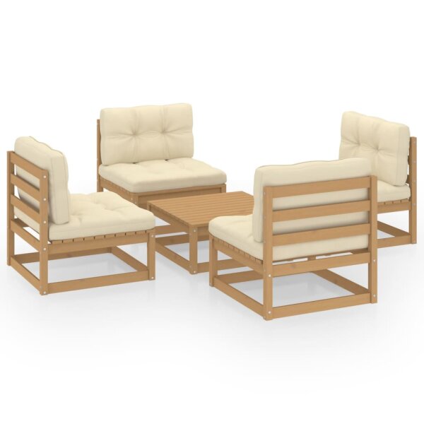 vidaXL 5-tlg. Garten-Lounge-Set mit Kissen Kiefer Massivholz