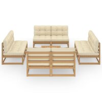 vidaXL 9-tlg. Garten-Lounge-Set mit Kissen Kiefer Massivholz