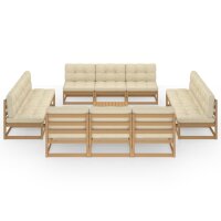 vidaXL 13-tlg. Garten-Lounge-Set mit Kissen Kiefer Massivholz