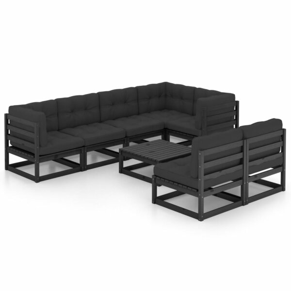 vidaXL 8-tlg. Garten-Lounge-Set mit Kissen Kiefer Massivholz