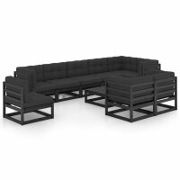 vidaXL 10-tlg. Garten-Lounge-Set mit Kissen Kiefer Massivholz