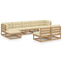 vidaXL 9-tlg. Garten-Lounge-Set Kissen Honigbraun Kiefer...