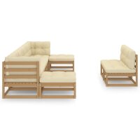 vidaXL 9-tlg. Garten-Lounge-Set Kissen Honigbraun Kiefer...