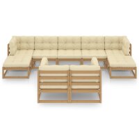 vidaXL 9-tlg. Garten-Lounge-Set Kissen Honigbraun Kiefer...