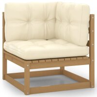 vidaXL 7-tlg. Garten-Lounge-Set Kissen Honigbraun Kiefer Massivholz