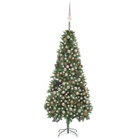 vidaXL Künstlicher Weihnachtsbaum mit LEDs, Kugeln...