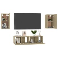 vidaXL 4-tlg. TV-Schrank-Set Sonoma-Eiche Holzwerkstoff