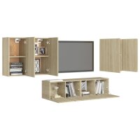 vidaXL 6-tlg. TV-Schrank-Set Sonoma-Eiche Holzwerkstoff