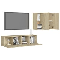 vidaXL 4-tlg. TV-Schrank-Set Sonoma-Eiche Holzwerkstoff