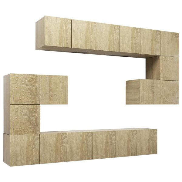 vidaXL 10-tlg. TV-Schrank-Set Sonoma-Eiche Holzwerkstoff