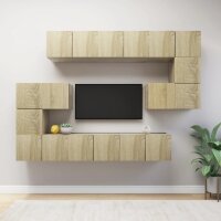 vidaXL 10-tlg. TV-Schrank-Set Sonoma-Eiche Holzwerkstoff