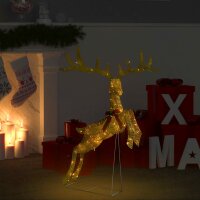 vidaXL LED-Rentier Fliegend Weihnachtsdeko 120 LEDs Gold...