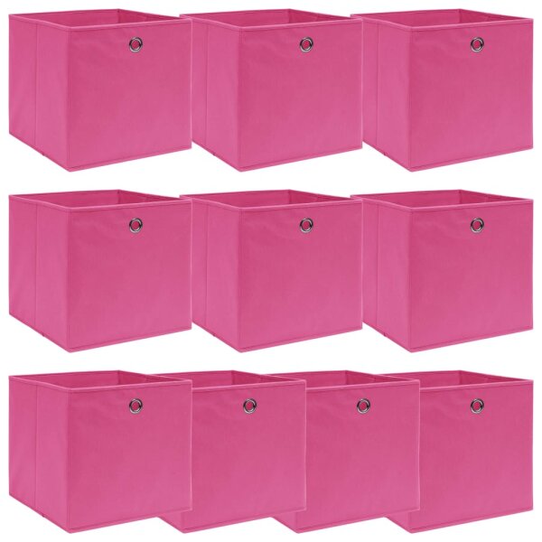 vidaXL Aufbewahrungsboxen 10 Stk. Rosa 32&times;32&times;32 cm Stoff