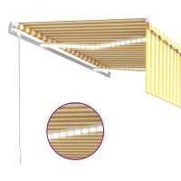 vidaXL Automatische Markise mit Jalousie LED Windsensor 4x3m Gelb Wei&szlig;