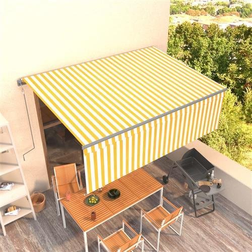 vidaXL Gelenkarmmarkise Automatisch mit Jalousie 4x3 m Gelb und Weiß